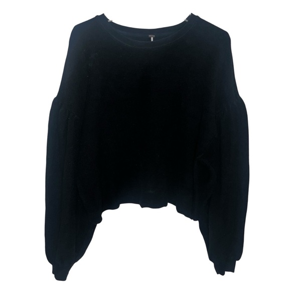 Free People Sleeves Like These Sweatshirt Black Size Large - Picture 3 of 9